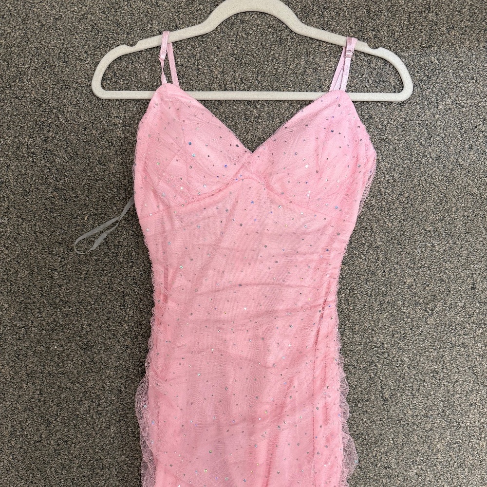 NWT Privy SPARKLES MESH SWEETHEART BODYCON RUCHED MINI DRESS